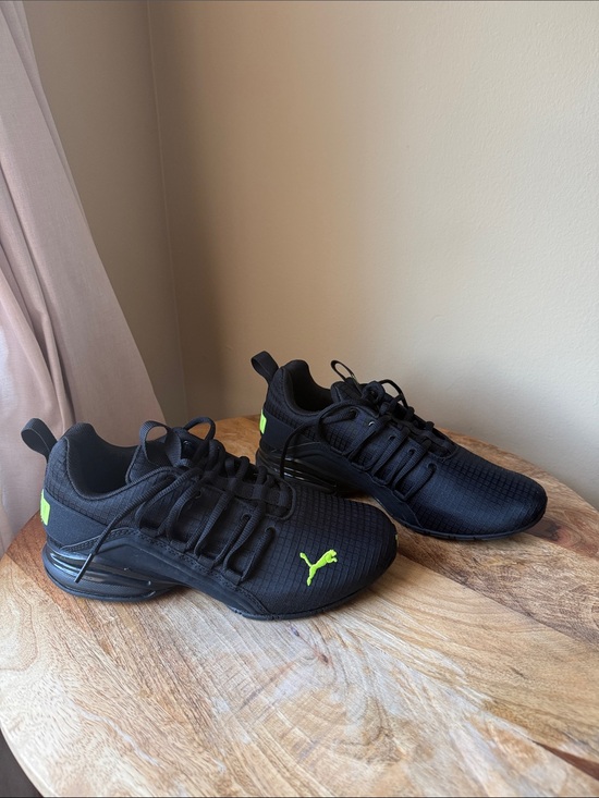 Puma Shoes - Puma Black Athletic Sneakers with Neon Green Logo